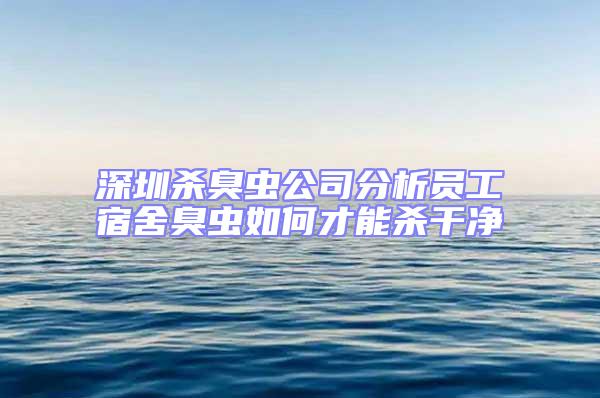 深圳殺臭蟲公司分析員工宿舍臭蟲如何才能殺干凈