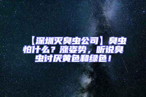 【深圳滅臭蟲公司】臭蟲怕什么？漲姿勢，聽說臭蟲討厭黃色和綠色！