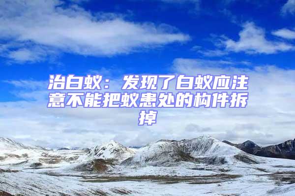 治白蟻：發(fā)現(xiàn)了白蟻應(yīng)注意不能把蟻患處的構(gòu)件拆掉