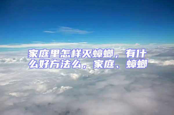 家庭里怎樣滅蟑螂，有什么好方法么，家庭、蟑螂