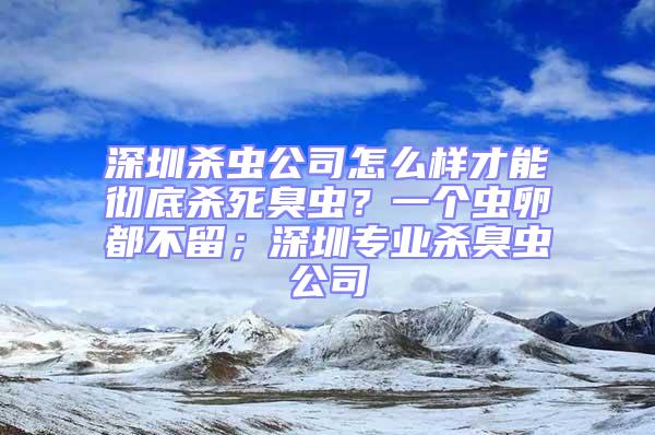 深圳殺蟲(chóng)公司怎么樣才能徹底殺死臭蟲(chóng)？一個(gè)蟲(chóng)卵都不留；深圳專(zhuān)業(yè)殺臭蟲(chóng)公司