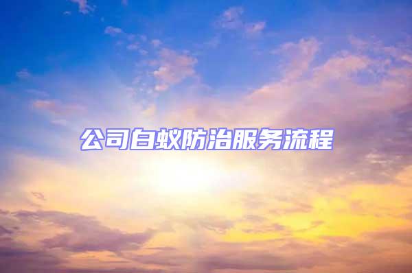 公司白蟻防治服務(wù)流程