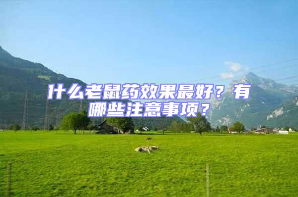 什么老鼠藥效果最好？有哪些注意事項(xiàng)？