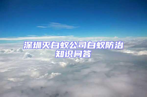 深圳滅白蟻公司白蟻防治知識問答