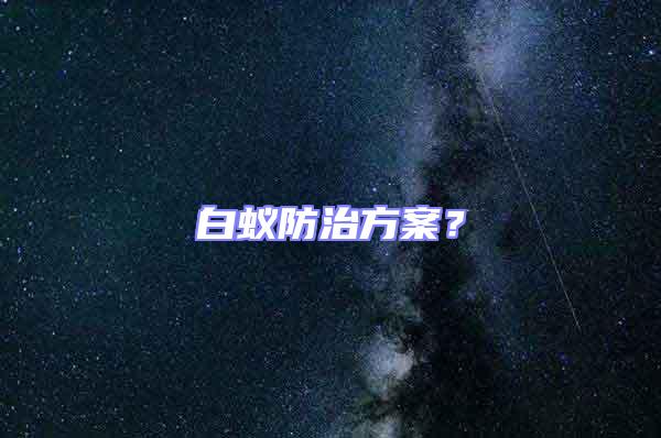 白蟻防治方案？