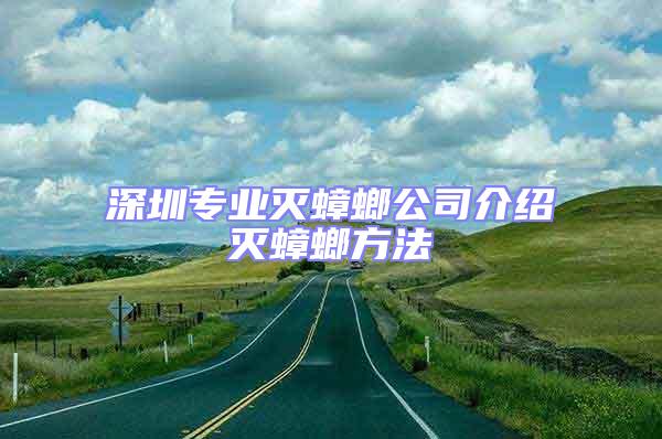 深圳專業(yè)滅蟑螂公司介紹滅蟑螂方法