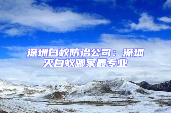 深圳白蟻防治公司：深圳滅白蟻哪家最專業(yè)