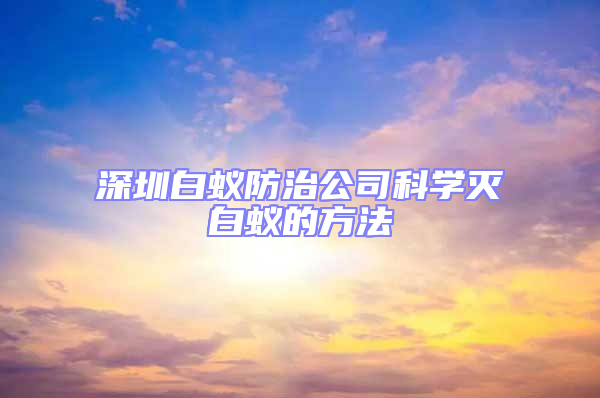 深圳白蟻防治公司科學(xué)滅白蟻的方法